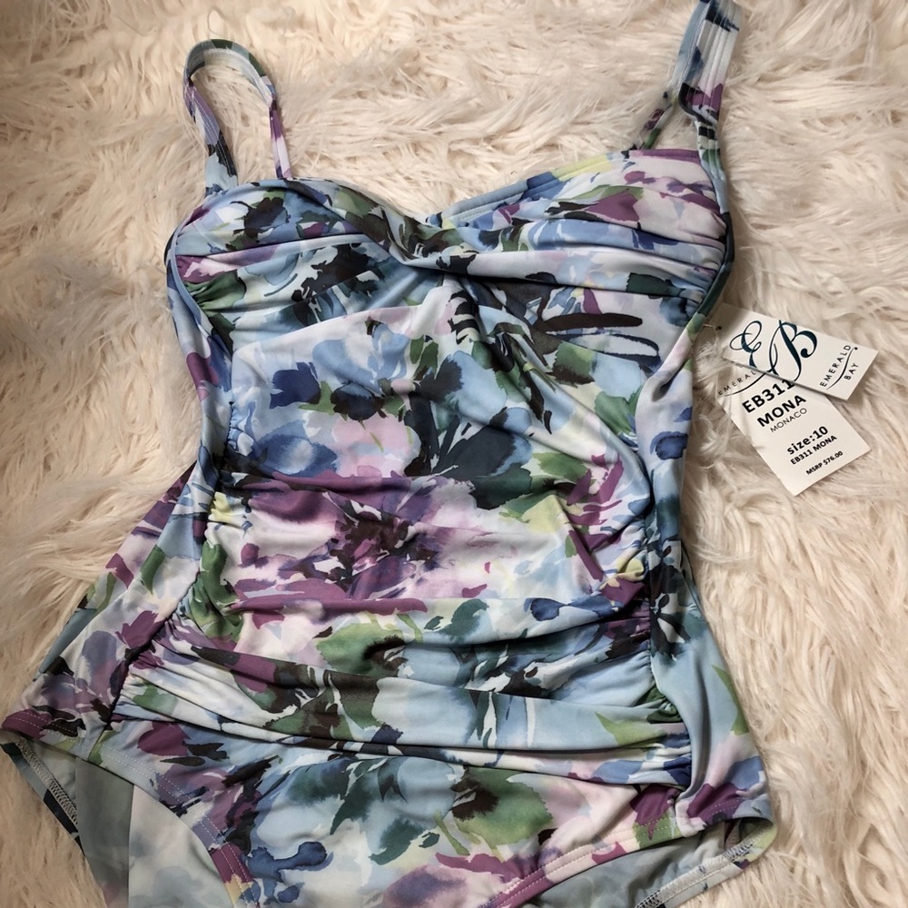 Tropical one piece swimsuit